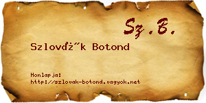 Szlovák Botond névjegykártya